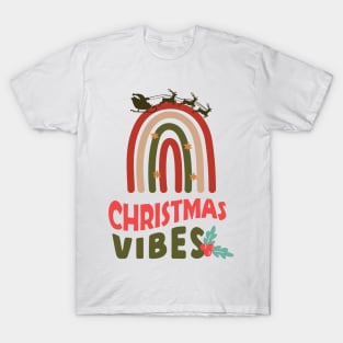 Christmas Vibes Christmas Rainbow T-Shirt